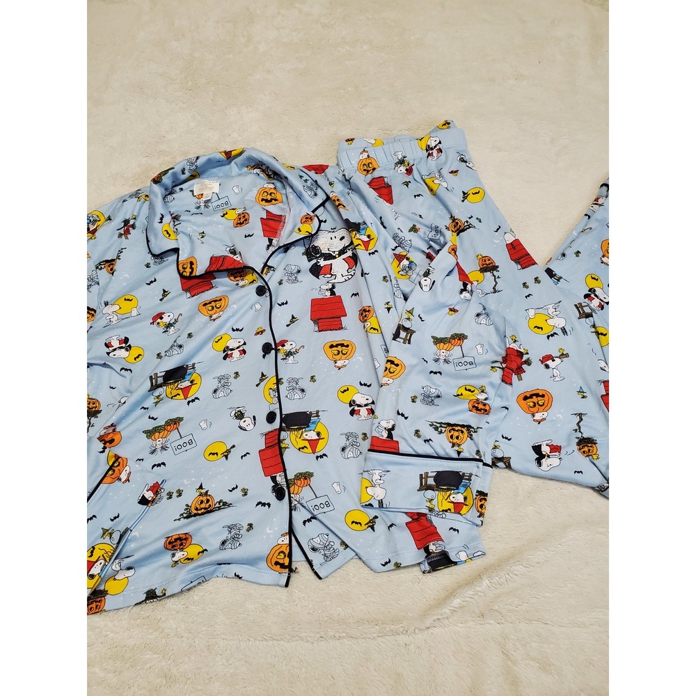 Beauty Sleep Social x‎ Peanuts Snoopy Pumpkin Halloween Pajama Top Pants Set XL